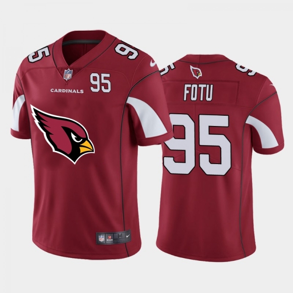 Nike Cardinals 95 Leki Fotu Red Team Big Logo Number Vapor Untouchable Limited Jersey