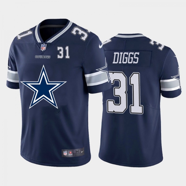 Nike Cowboys 31 Trevon Diggs Navy Team Big Logo Number Vapor Untouchable Limited Jersey