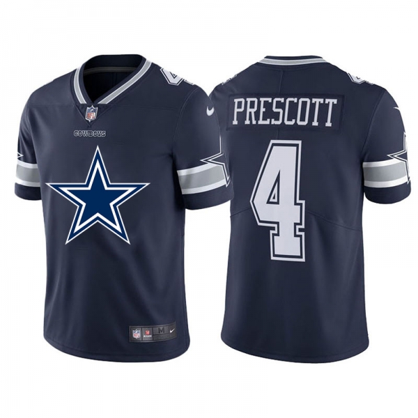 Nike Cowboys 4 Dak Prescott Navy Team Big Logo Vapor Untouchable Limited Jersey