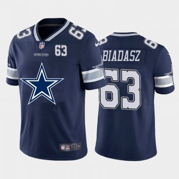 Nike Cowboys 63 Tyler Biadasz Navy Team Big Logo Number Vapor Untouchable Limited Jersey