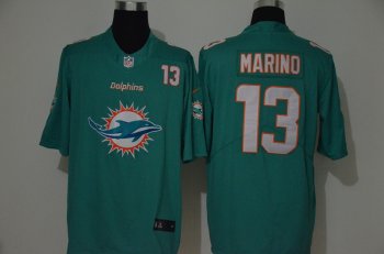 Nike Dolphins 13 Dan Marino Aqua Team Big Logo Number Vapor Untouchable Limited Jersey