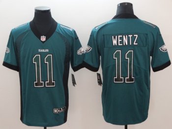 Nike Eagles 11 Carson Wentz Green Drift Fashion Limited Jersey