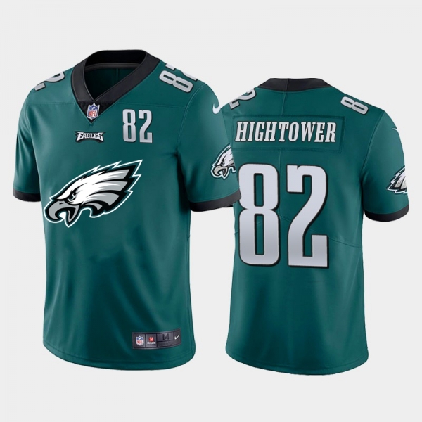 Nike Eagles 82 John Hightower Green Team Big Logo Number Vapor Untouchable Limited Jersey