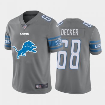 Nike Lions 68 Taylor Decker Gray Team Big Logo Vapor Untouchable Limited Jersey