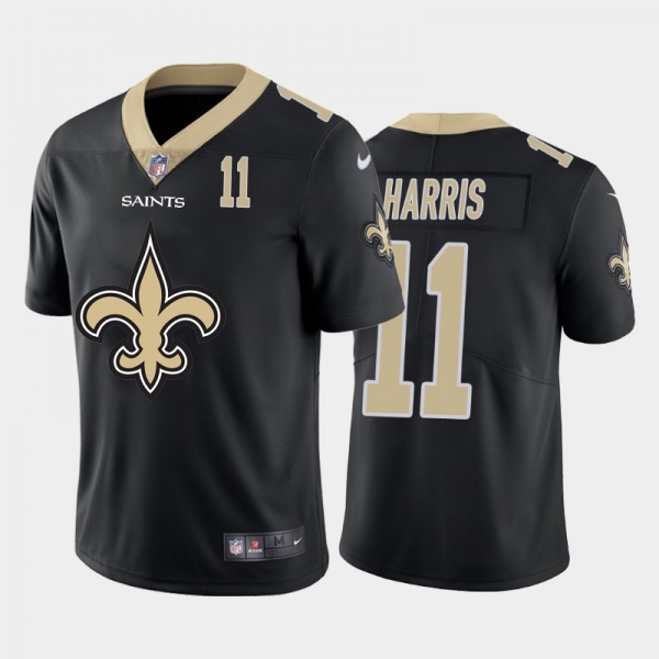 Nike Saints 11 Deonte Harris Black Team Big Logo Number Vapor Untouchable Limited Jersey