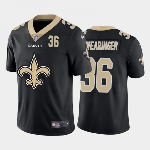 Nike Saints 36 D.J. Swearinger Black Team Big Logo Number Vapor Untouchable Limited Jersey