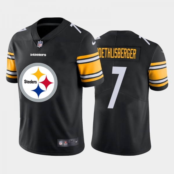 Nike Steelers 7 Ben Roethlisberger Black Team Big Logo Vapor Untouchable Limited Jersey