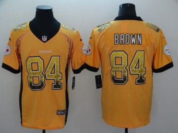 Nike Steelers 84 Antonio Brown Gold Drift Fashion Limited Jersey