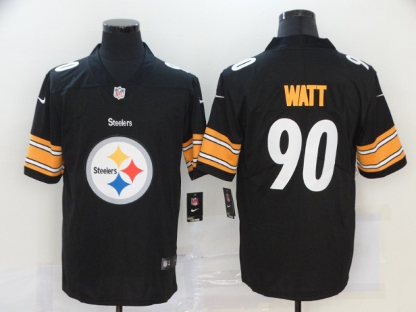 Nike Steelers 90 T.J. Watt Black Team Big Logo Vapor Untouchable Limited Jersey