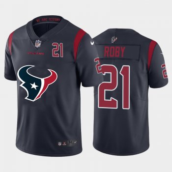 Nike Texans 21 Bradley Roby Navy Team Big Logo Number Color Rush Limited Jersey