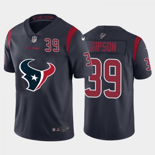 Nike Texans 39 Tashaun Gipson Navy Team Big Logo Number Color Rush Limited Jersey