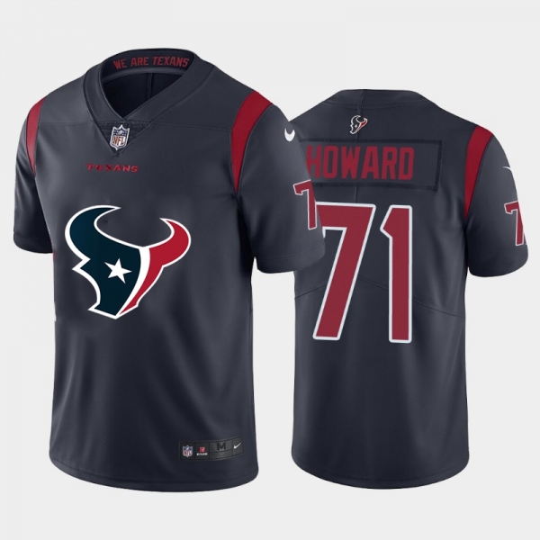 Nike Texans 71 Tytus Howard Navy Team Big Logo Color Rush Limited Jersey