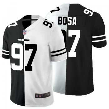 Nike 49ers 97 Nick Bosa Black And White Split Vapor Untouchable Limited Jersey