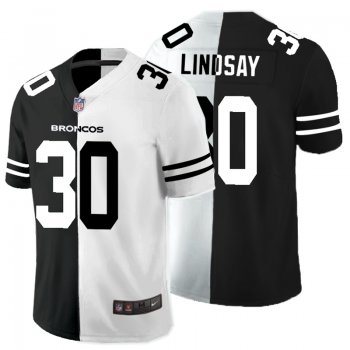 Nike Broncos 30 Phillip Lindsay Black And White Split Vapor Untouchable Limited Jersey