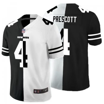 Nike Cowboys 4 Dak Prescott Black And White Split Vapor Untouchable Limited Jersey