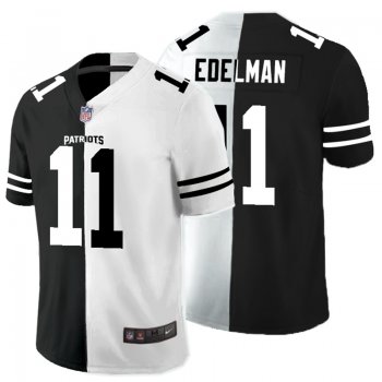 Nike Patriots 11 Julian Edelman Black And White Split Vapor Untouchable Limited Jersey