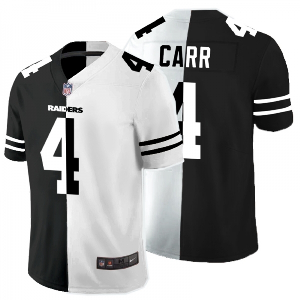 Nike Raiders 4 Derek Carr Black And White Split Vapor Untouchable Limited Jersey