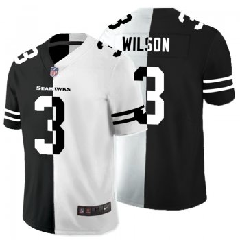 Nike Seahawks 3 Russell Wilson Black And White Split Vapor Untouchable Limited Jersey