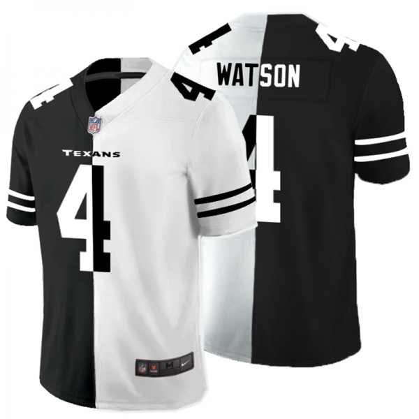 Nike Texans 4 Deshaun Watson Black And White Split Vapor Untouchable Limited Jersey