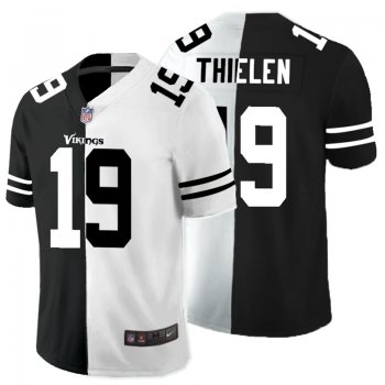 Nike Vikings 19 Adam Thielen Black And White Split Vapor Untouchable Limited Jersey