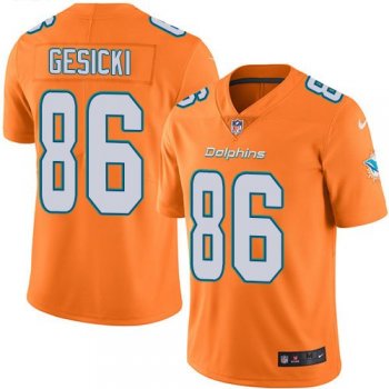 Youth Nike Dolphins 86 Mike Gesicki Orange Vapor Untouchable Limited Jersey