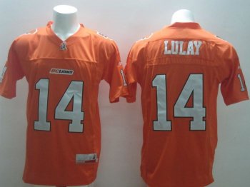 BC Lions #14 Travis Lulay Orange Stitched CFL Jersey