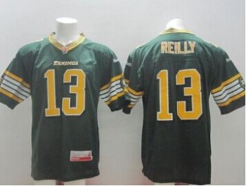 CFL Jersey Edmonton Eskimos #13 Mike Reilly Green Stitched CFL Jersey