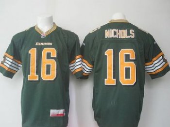 Edmonton Eskimos #16 Matt Nichols Green Stitched CFL Jersey