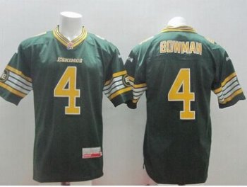 Edmonton Eskimos #4 Adarius Bowman Green Stitched CFL Jersey