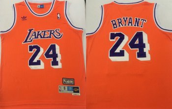 Lakers 24 Kobe Bryant Orange Hardwood Classics Jersey