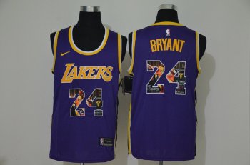 Lakers 24 Kobe Bryant Purple Fashion Swingman Jersey