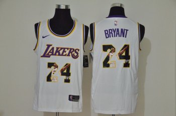 Lakers 24 Kobe Bryant White Fashion Swingman Jersey