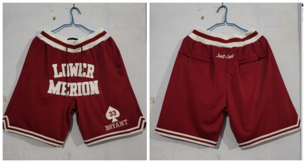 Lower Merion Aces 33 Kobe Bryant Red Just Don With Pocket High School Mesh Shorts