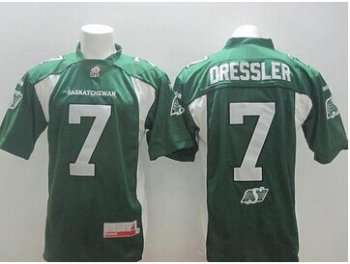 Saskatchewan Roughriders #7 Weston Dressler Green Stitched CFL Jersey