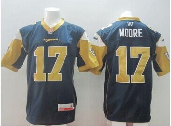 Winnipeg Blue Bombers #17 Nick Moore Navy Blue Stitched CFL Jersey