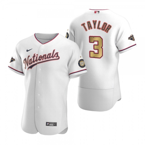 Washington Nationals Michael A. Taylor Nike White 2020 Gold Program Authentic Jersey