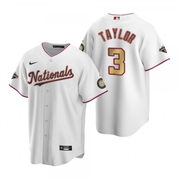 Washington Nationals Michael A. Taylor Nike White 2020 Gold Program Replica Jersey