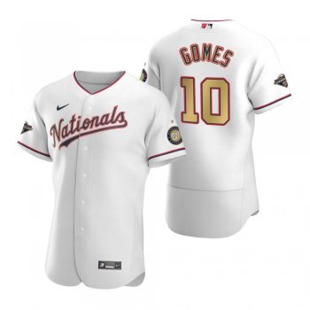 Washington Nationals Yan Gomes Nike White 2020 Gold Program Authentic Jersey