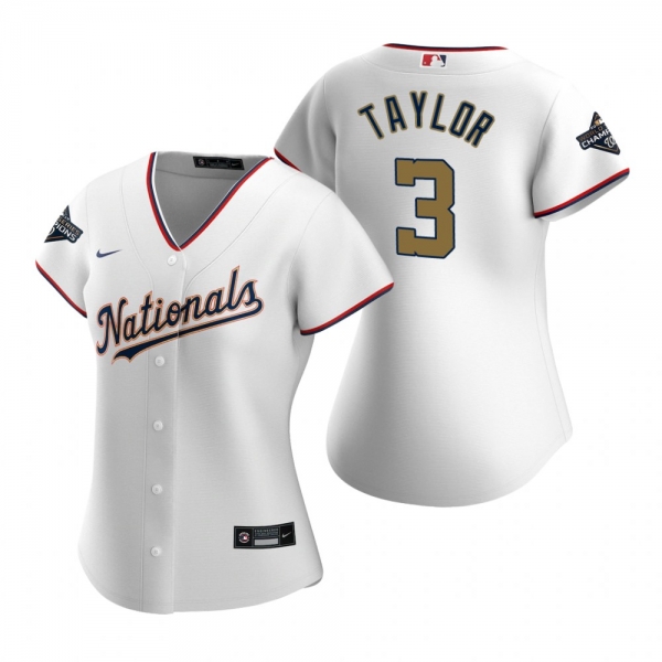 Women's Nationals Michael A. Taylor White Gold 2020 Gold Program Replica Jersey