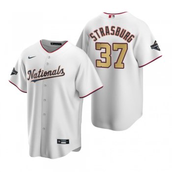 Youth Nationals Stephen Strasburg White Gold 2020 Gold Program Replica Jersey