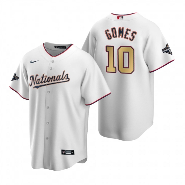 Youth Nationals Yan Gomes White Gold 2020 Gold Program Replica Jersey