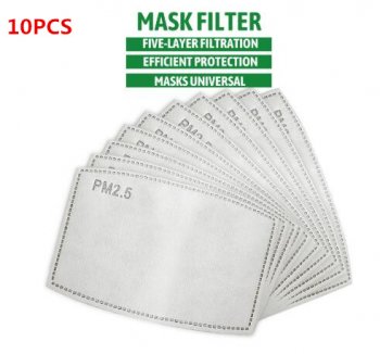 5 Layers PM2.5 Filter Paper Activated Carbon Anti Haze Anti Dust Air Face Mask (10PCS)