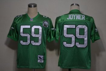 Men's Philadelphia Eagles #59 Seth Joyner Light Green Throwback 99TH Jersey