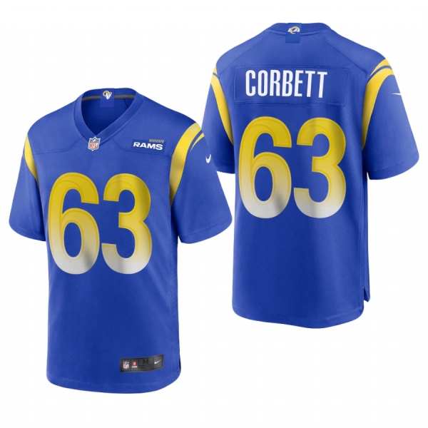 Austin Corbett #63 Los Angeles Rams Royal 2020 Game Jersey