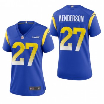 Women's Rams Darrell Henderson #27 Royal 2020 Game Jersey