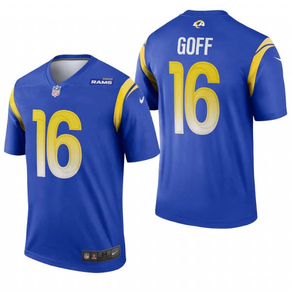 Los Angeles Rams #16 Jared Goff Royal Legend Jersey