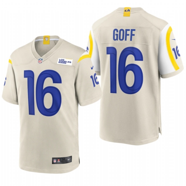 Jared Goff #16 Los Angeles Rams Bone 2020 Game Jersey