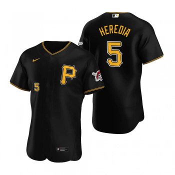 Men's Pittsburgh Pirates Guillermo Heredia Nike Black Authentic Alternate Jersey