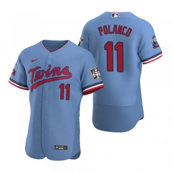 Men's Minnesota Twins Jorge Polanco Nike Light Blue Authentic 2020 Alternate Jersey