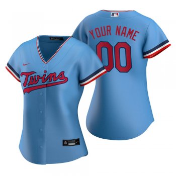 Women's Minnesota Twins Custom Nike Light Blue Replica Alternate Jersey